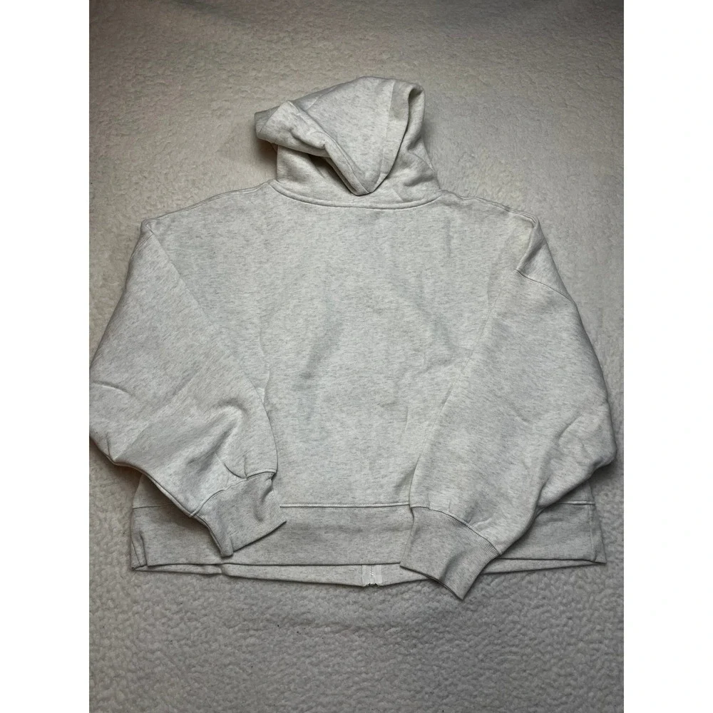 Wild Fable Hoodie Women 1X Heather Grey Full Zip Sweatshirt Fleece Oversized NWT - Picture 6 of 8